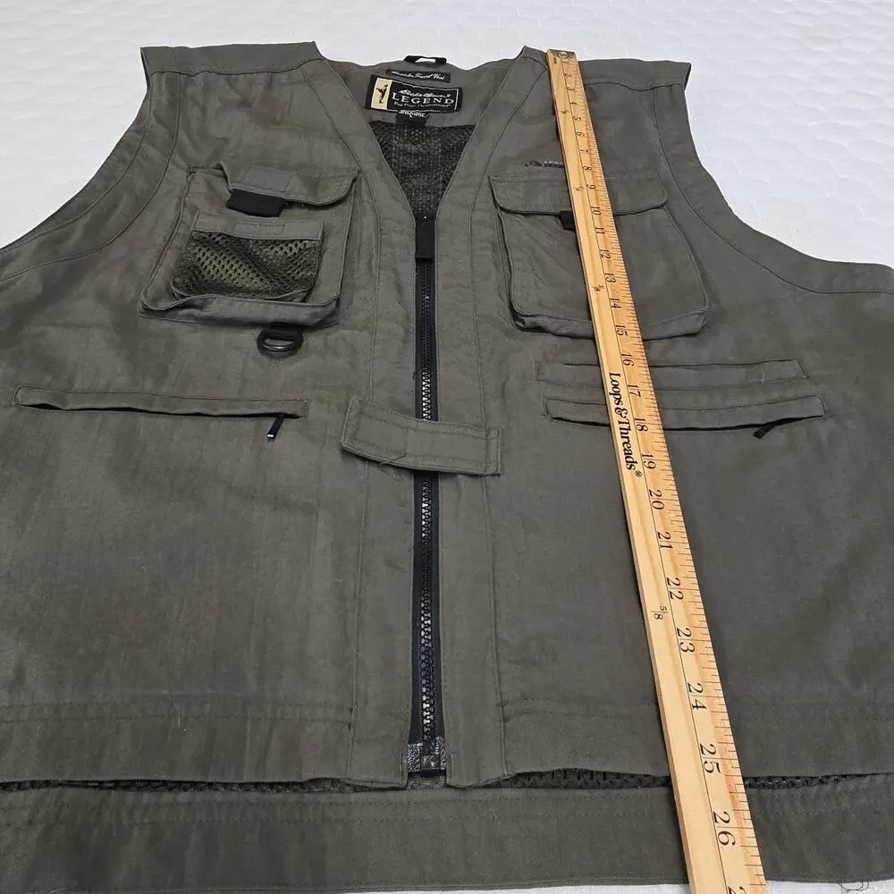 Vintage Eddie Bauer Legend Earthtech Wenatchee Mens Travel Fishing Vest Green L